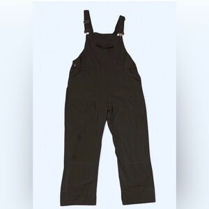 Dark brown overalls, thin lightweight, versatile, outdoors, gardening, pockets